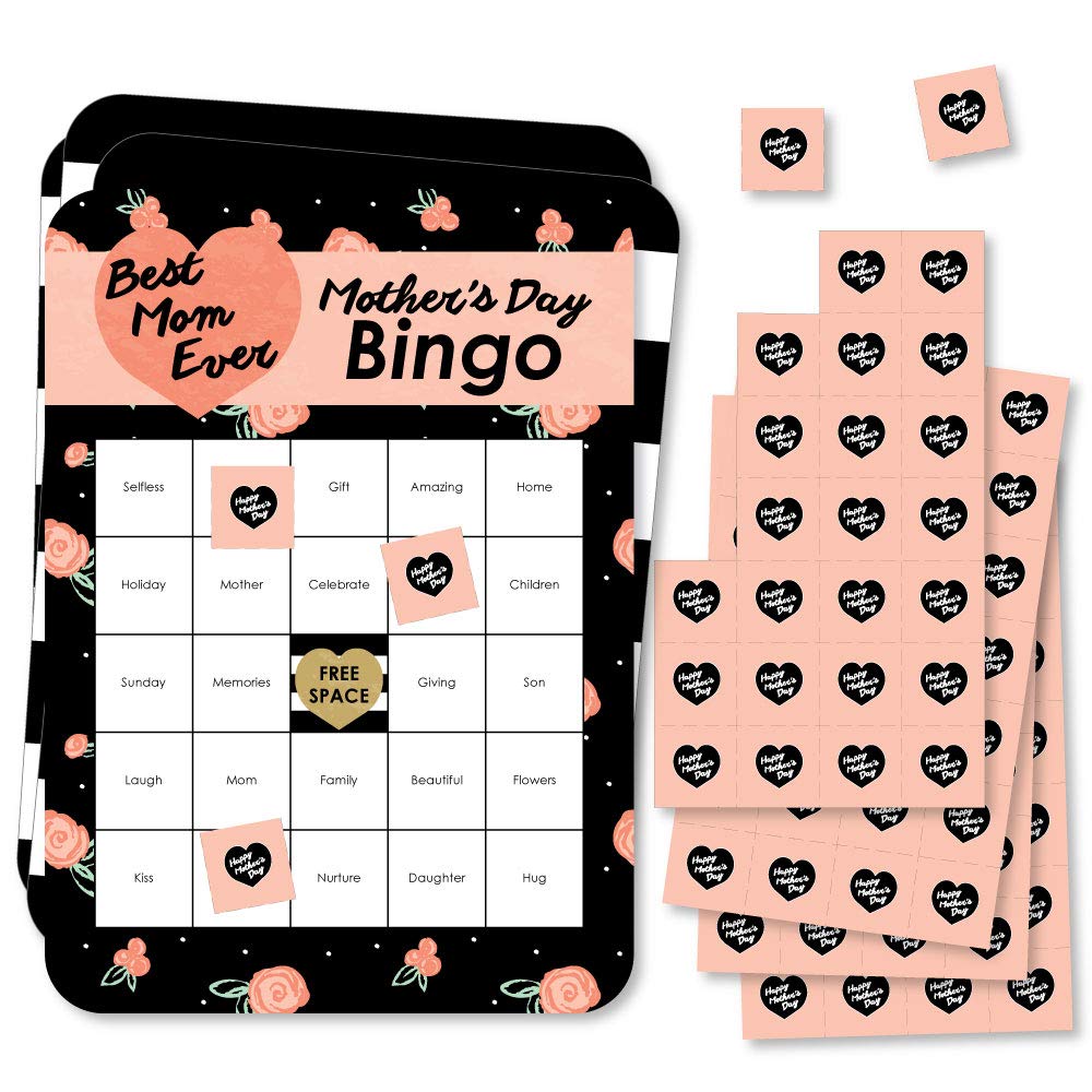 Amazon.com: Big Dot of Happiness Mother's Day Bingo Game - Family